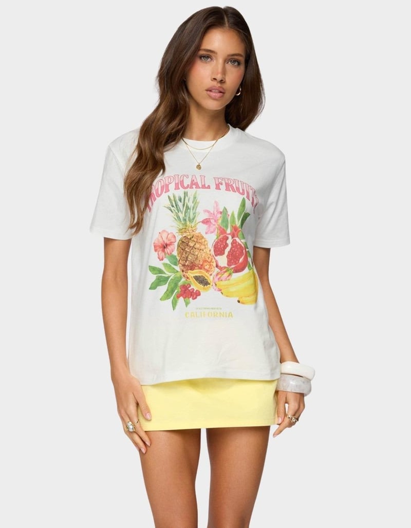 EDIKTED Tropical Fruits Graphic Tee image number 0