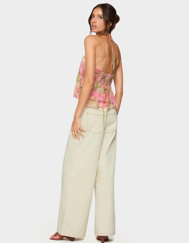 EDIKTED Dragon Lily Layered Chiffon Halter Top image number 3