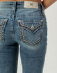 MISS ME Border Pocket Womens Mid Rise Bootcut Jeans image number 5