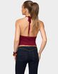 EDIKTED Missie Knitted Plunge Neck Halter Top image number 3