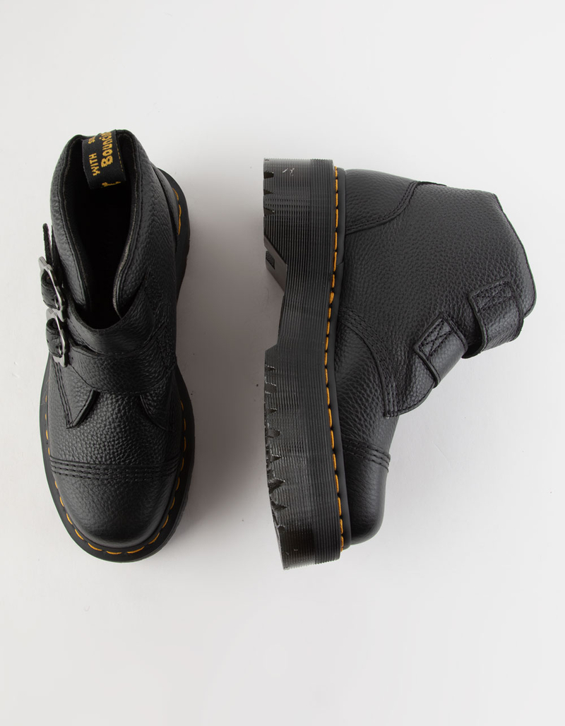 DR. MARTENS Devon Flower Buckle Womens Platform Boots image number 4