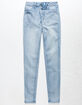 RSQ LA Super High Rise Light Wash Girls Skinny Jeans image number 1