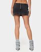EDIKTED Lace Up Stretchy Denim Mini Skort image number 3