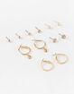 FULL TILT 6 Pairs Flower Stud & Mini Hoop Earrings image number 1