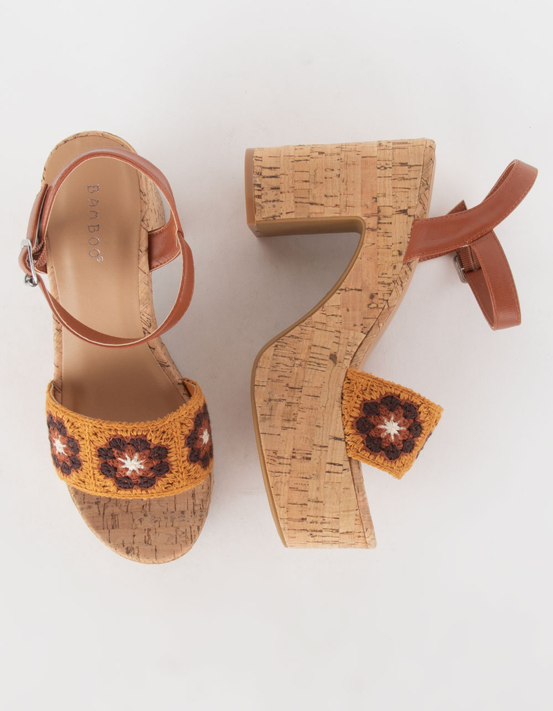 BAMBOO Crochet Womens Platform Sandals image number 4