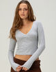 TILLYS Womens Long Sleeve Surplice Tee image number 1