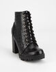 SODA Croc Lace Up Womens Booties image number 1