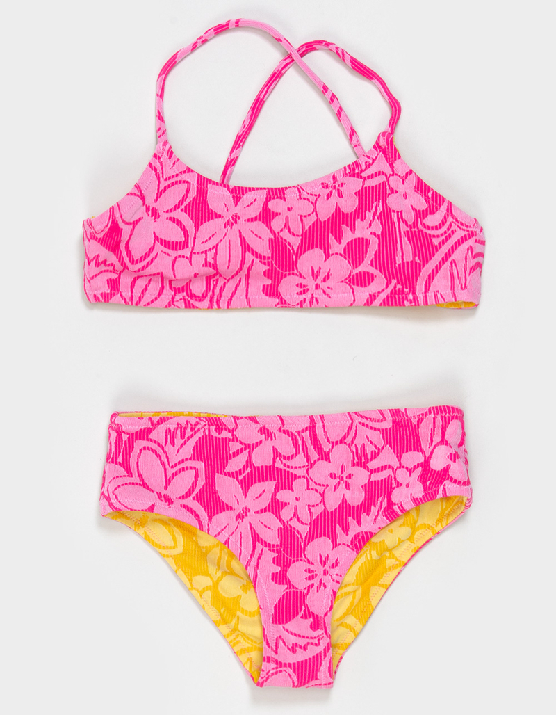 DAMSEL Texture Reversible Girls Bralette Bikini Set image number 1
