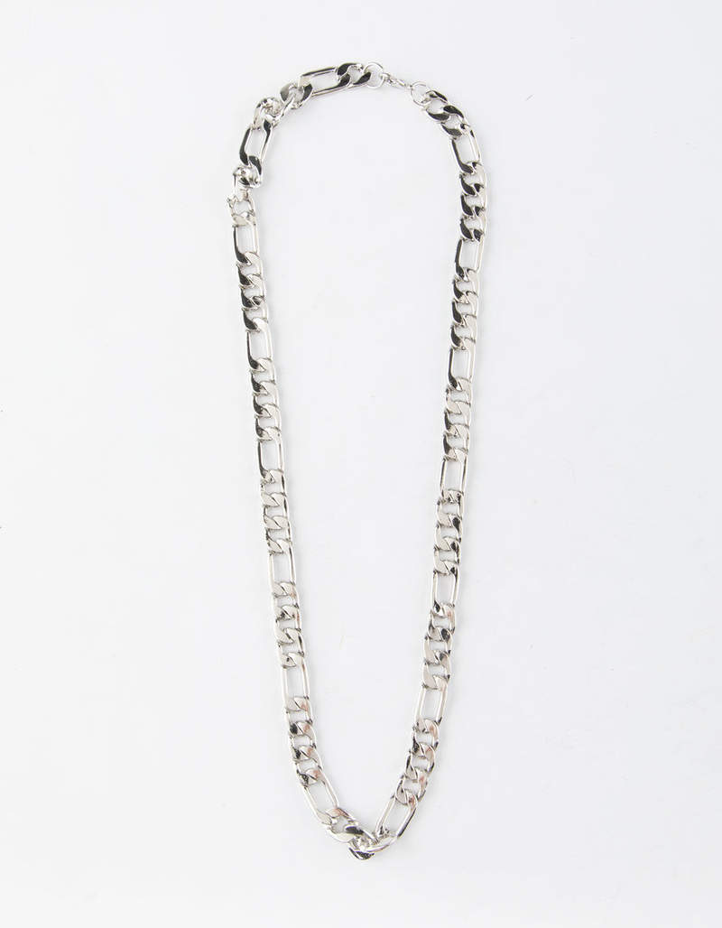BLUE CROWN Figaro Chain Silver Necklace image number 0