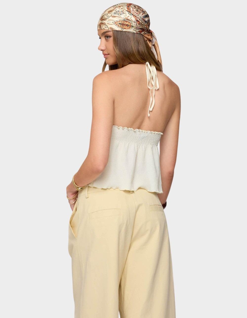 EDIKTED Textured Iridescent Babydoll Halter Top image number 2