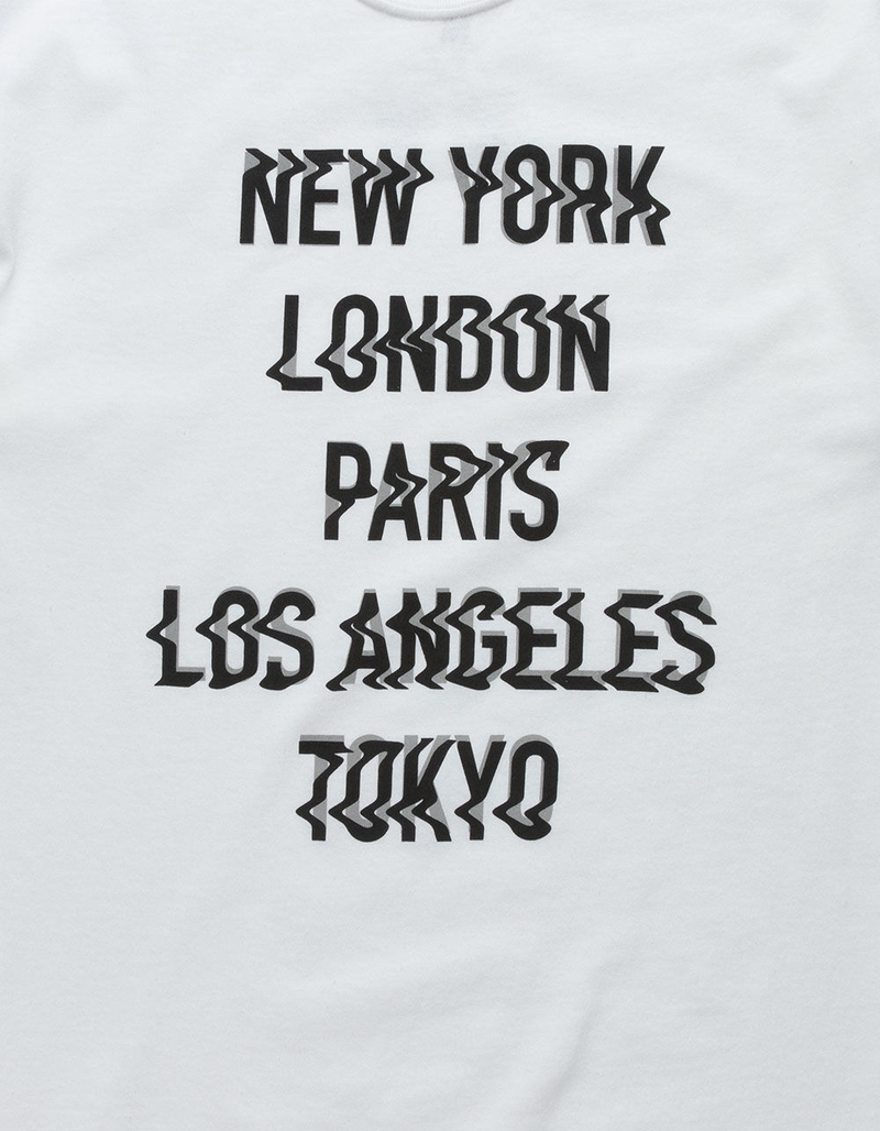 NEON RIOT City Swirl White Mens T-Shirt image number 1