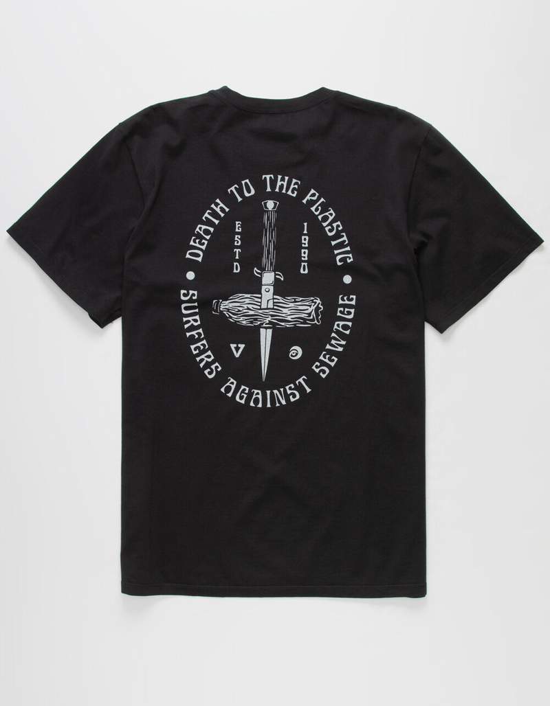VISSLA Surfers Against Sewage Mens Black T-Shirt image number 0