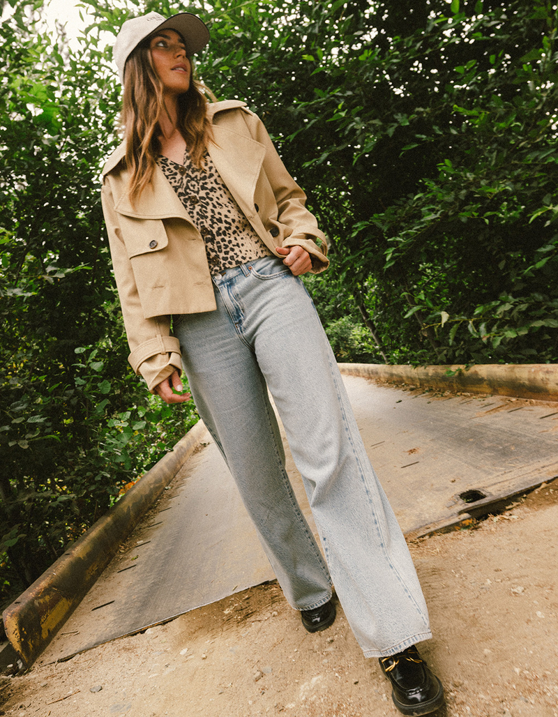 RSQ Womens Mid Rise Wide Leg Jeans image number 9