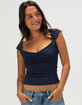 TILLYS Butter Soft Womens Cap Sleeve Cinch Front Tee image number 1