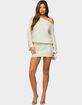 EDIKTED Off Shoulder Sequin Knit Mini Dress image number 1