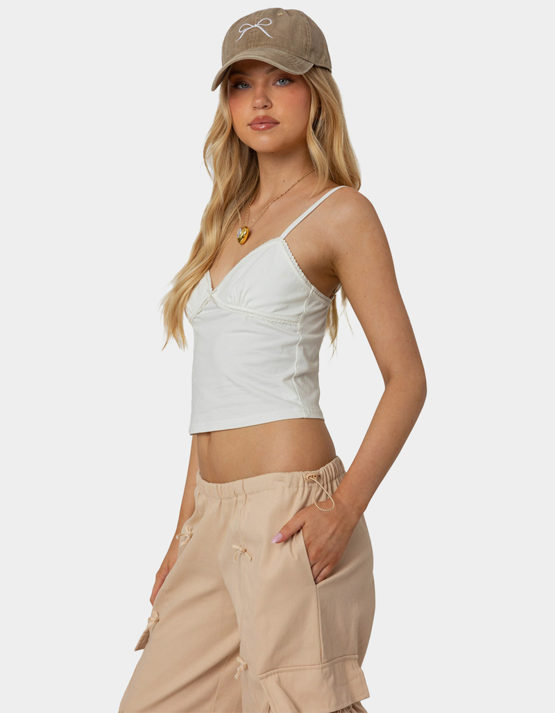 EDIKTED Gila Lace Trim Tank Top image number 2