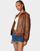 EDIKTED Halley Faux Leather Bomber Jacket image number 3