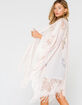 Lace Fringe Pink Kimono image number 1