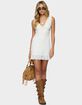 EDIKTED Shayla Ruffle Textured Mini Dress image number 5