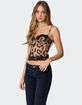 EDIKTED Lacey Satin Effect Leopard Print Corset image number 3