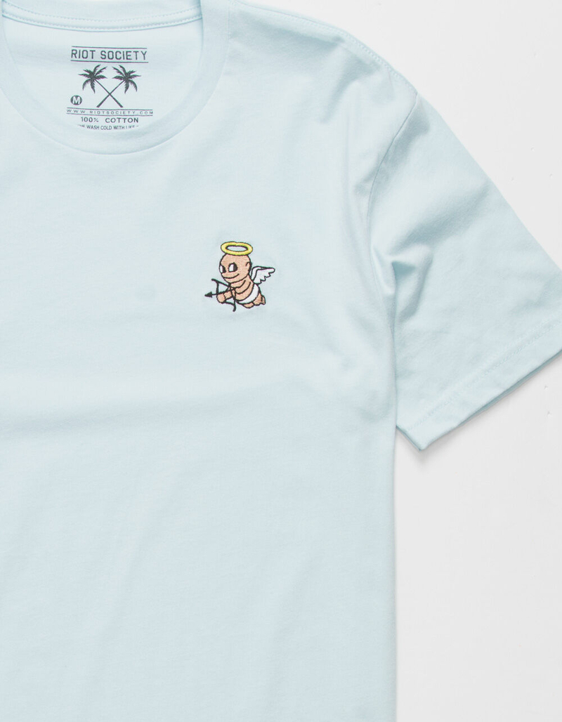RIOT SOCIETY Cupid Angel Embroidered Mens T-Shirt image number 1