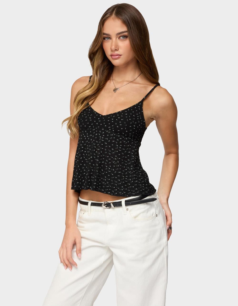 EDIKTED Kelli Floral Babydoll Tank Top image number 1