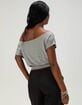 FULL TILT Womens Off The Shoulder Banded Bottom Top image number 4