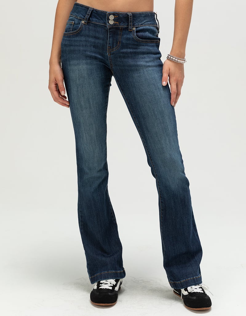 RSQ Womens Low Rise Double Button Bootcut Jeans image number 1