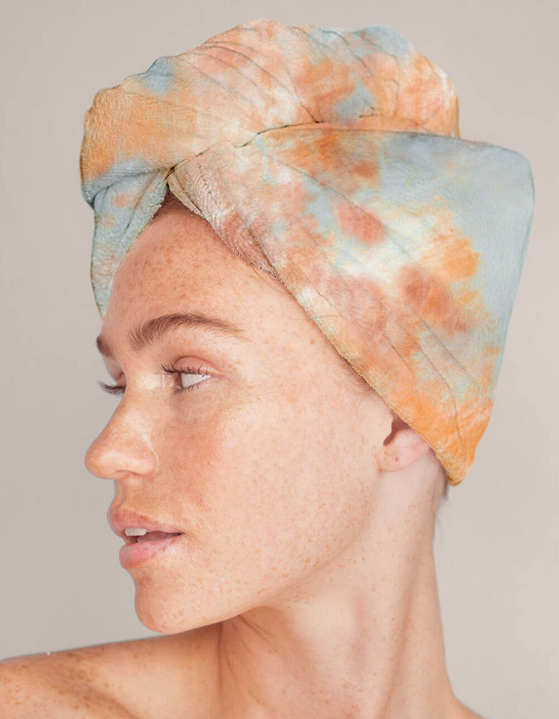 KITSCH Microfiber Sunset Tie Dye Hair Towel image number 1