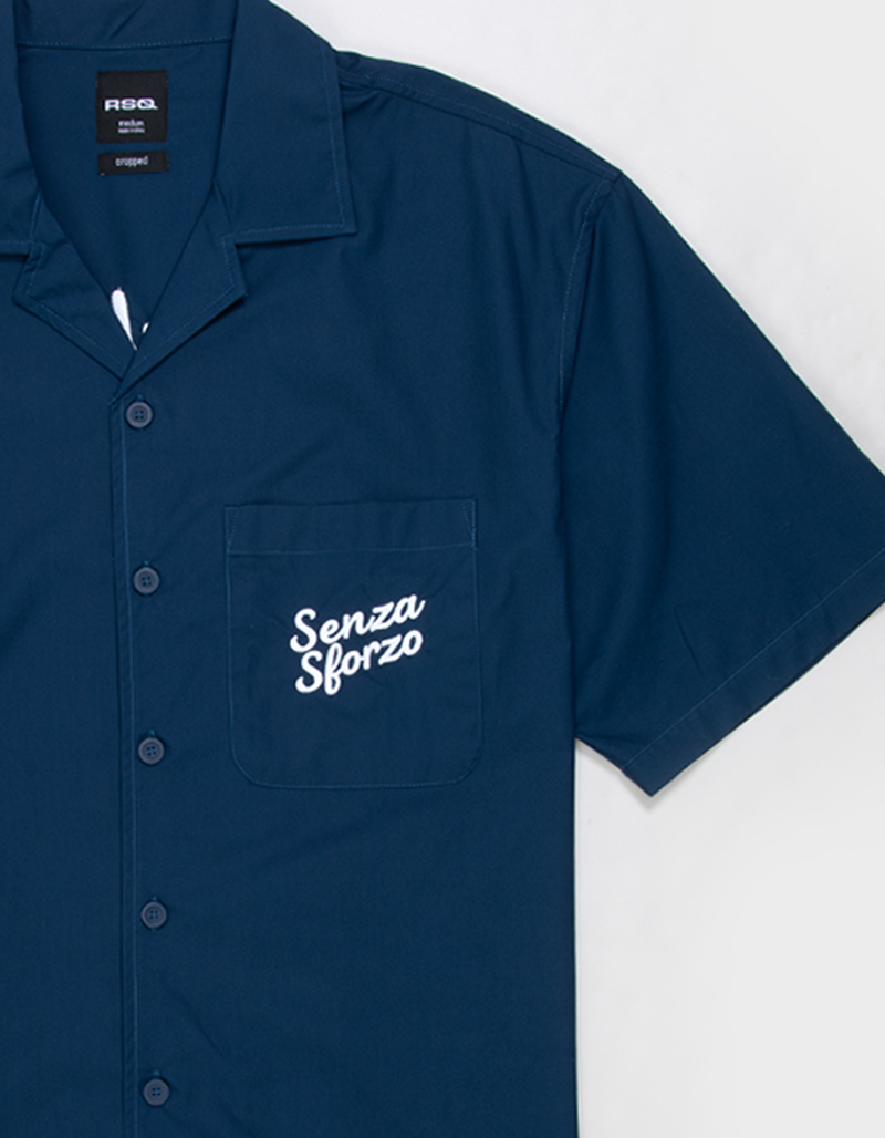 RSQ Mens Graphic Crop Button Up Shirt image number 3