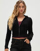 RSQ Womens Cable Knit Zip-Up Hooded Sweater image number 1
