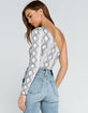WEST OF MELROSE Snake It Out One Shoulder Bodysuit image number 3