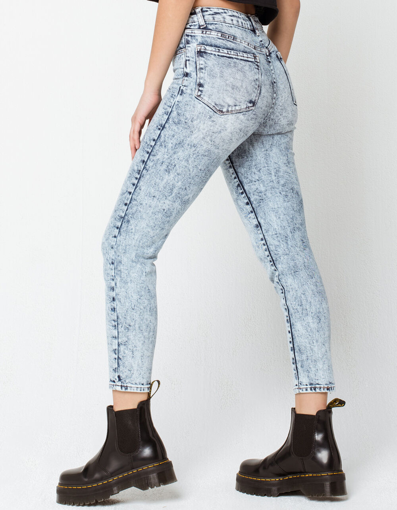 RSQ Acid Wash Womens Mom Jeans image number 3