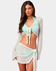 EDIKTED Island Barbie&trade; Tie Front Glitter Knit Top image number 1