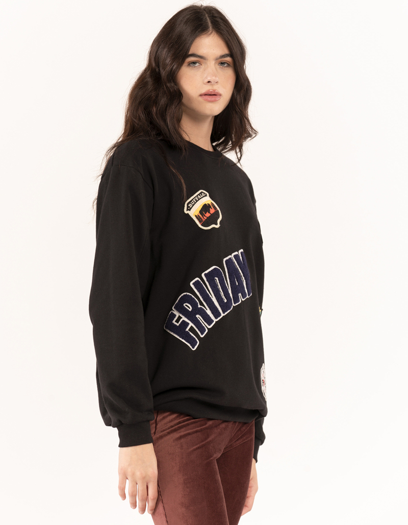 FULL TILT Friday Patch Womens Crewneck Sweatshirt image number 2