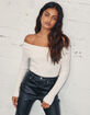 WEST OF MELROSE Off The Shoulder Womens Long Sleeve Top image number 1