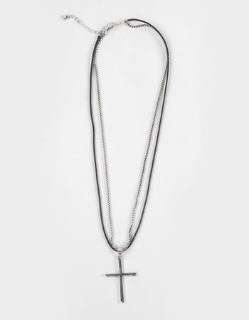 RSQ Mens Rolo Chain Cross Pendant Necklace Primary Image