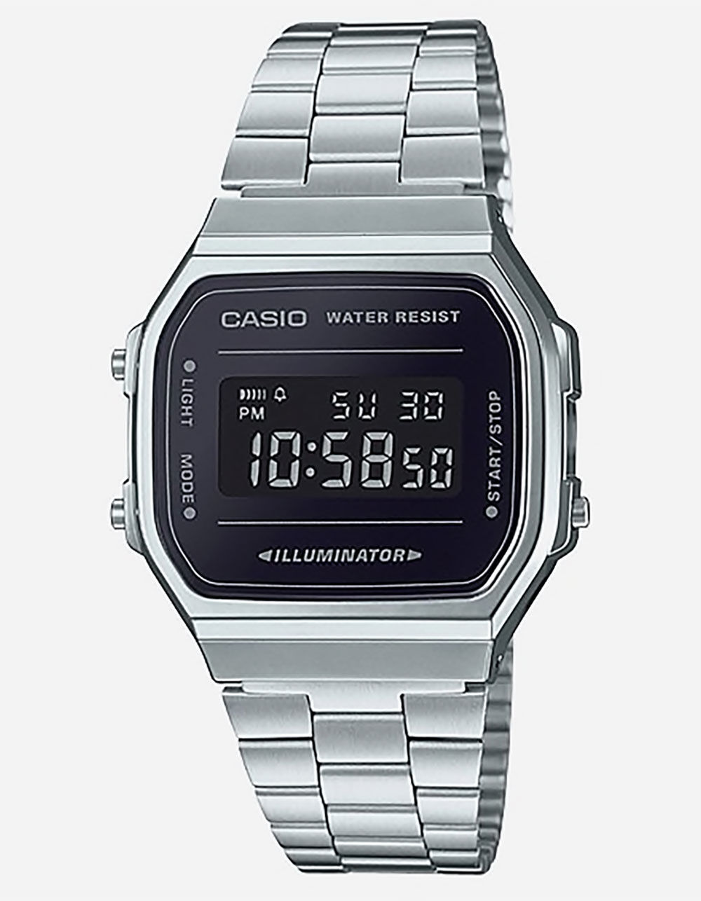 Casio Vintage A168WEM-1 Silver & Black Watch - SILVER/BLACK