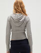 RSQ Womens Pointelle Zip-Up Hooded Sweater image number 2