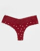 FULL TILT Stretch Cotton Lace Trim Thong image number 1