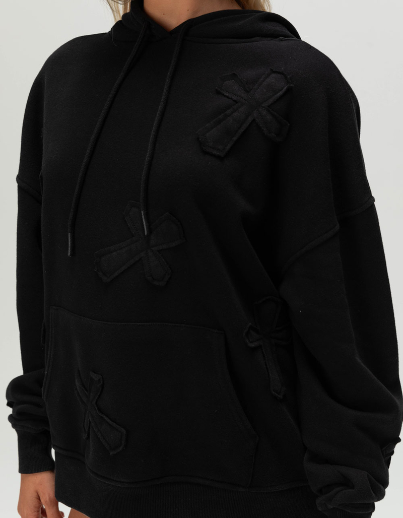 FULL TILT Cross Applique Womens Hoodie image number 4