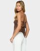EDIKTED Backless Sheer Mesh Strapless Top image number 2