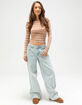 FULL TILT Stripe Boat Neck Womens Long Sleeve Tee image number 2