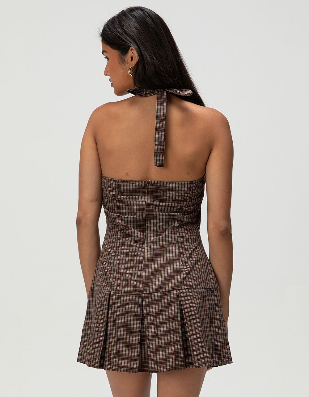RSQ Womens Plaid Halter Dress - BROWN COMBO | Tillys