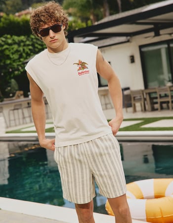 RSQ Mens Stripe Pull On Shorts Primary Image