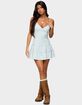 EDIKTED Tiered Ruffle Striped Mini Dress image number 4