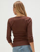RSQ Womens 3/4 Sleeve Henley Top image number 4