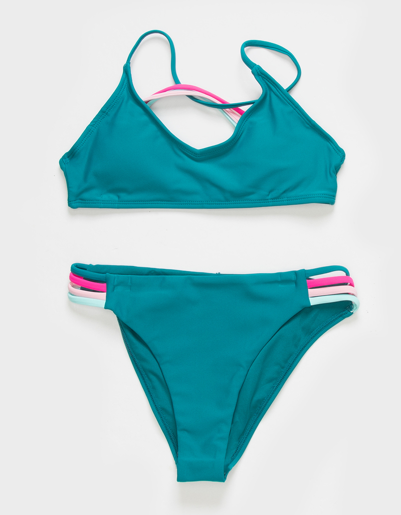 FULL TILT Contrast Strap Bralette Girls Bikini Set image number 0