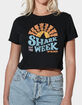 SHARK WEEK Lino Sunset Womens Cropped Tee image number 1