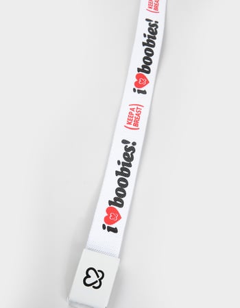 KEEP A BREAST I Love Boobies! White & Red Web Belt Alternative Image
